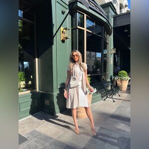 2 Piece White Skirt Set with White Top